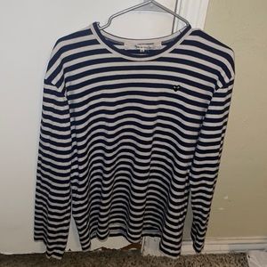 commedesgarcons navy and white long sleeve stripes